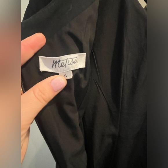 Metisu Designer Maternity Dress Size Small Womens Solid Black - Picture 5 of 8